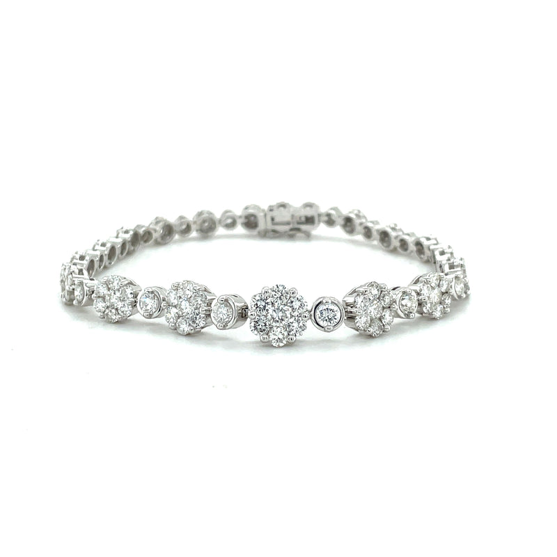 Blooms & Bezel Diamond Tennis Bracelet