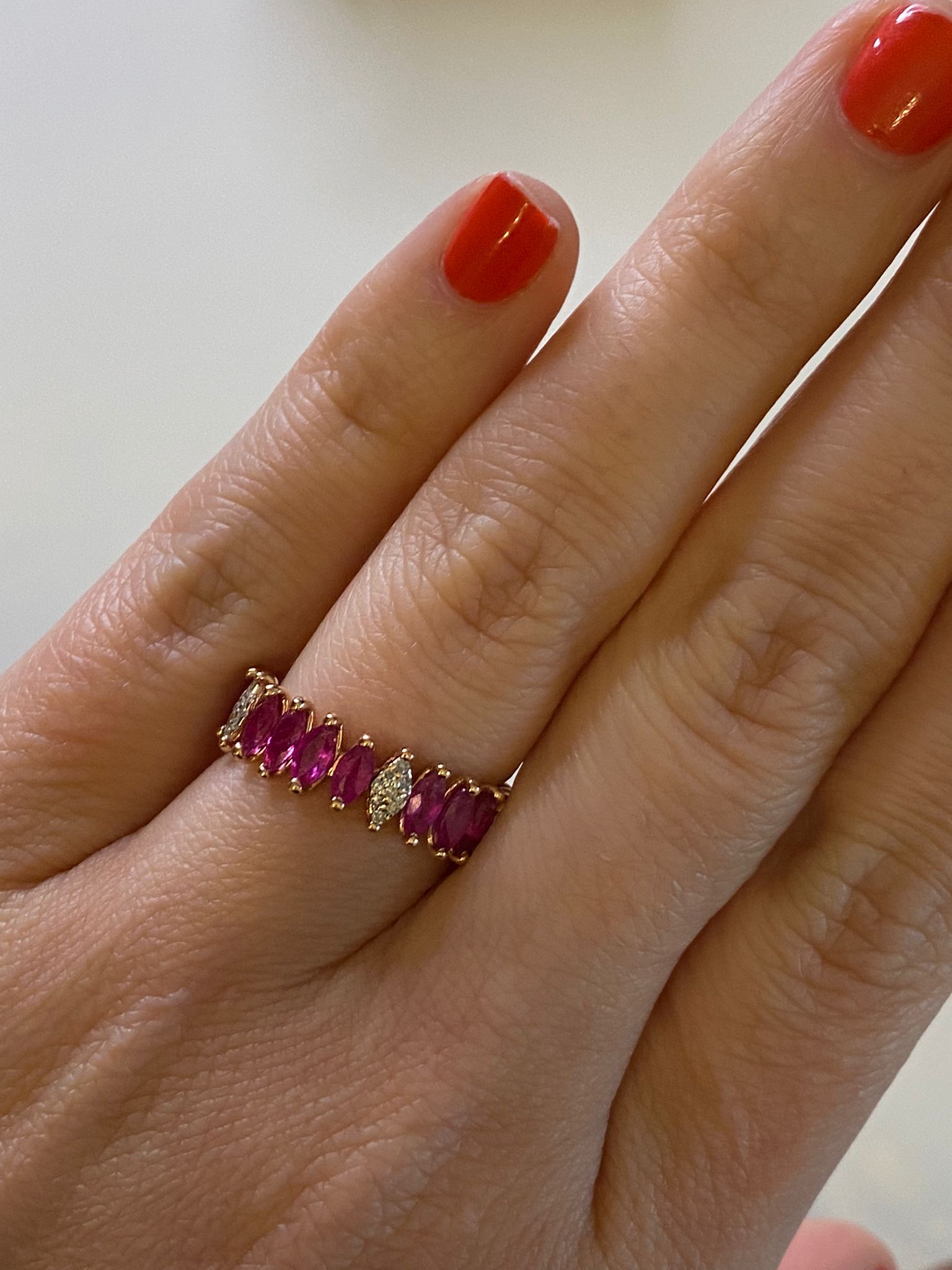The Marquise Ruby & Diamond Eternity Band