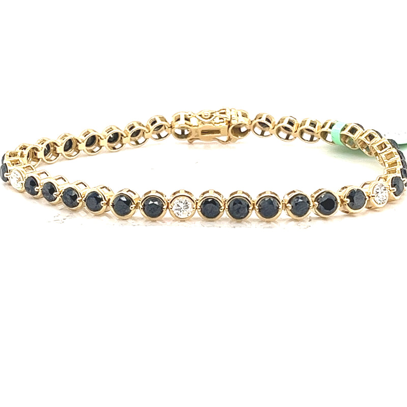 Black and White Bezel Tennis Bracelet