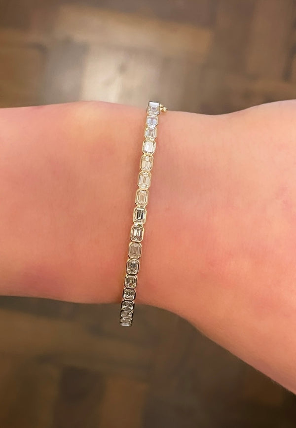 Bezeled Emerald Bangle