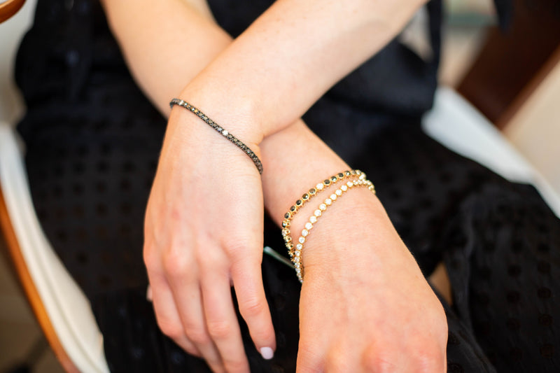 Black and White Bezel Tennis Bracelet