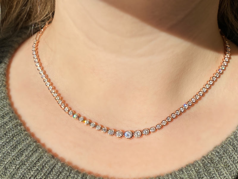 The Gabriela Graduated Bezel Paperclip Choker Necklace