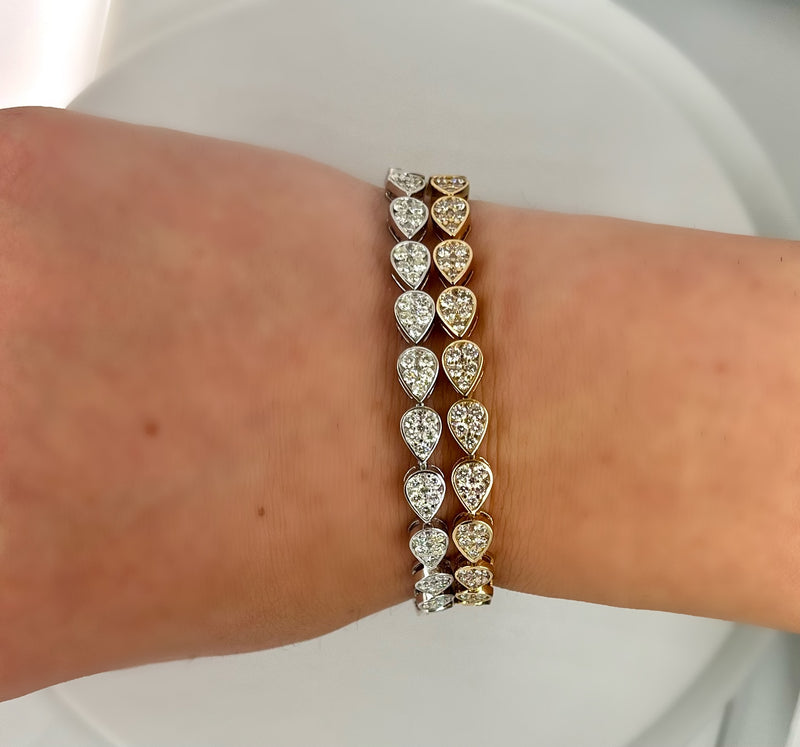 Bezeled Pear Tennis Bracelet