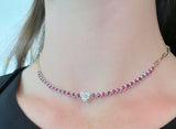 Ruby Love Heart Necklace