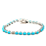 Diamond & Colored Pear Tennis Bracelet