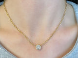 The Gigi Bezel Paperclip Necklace